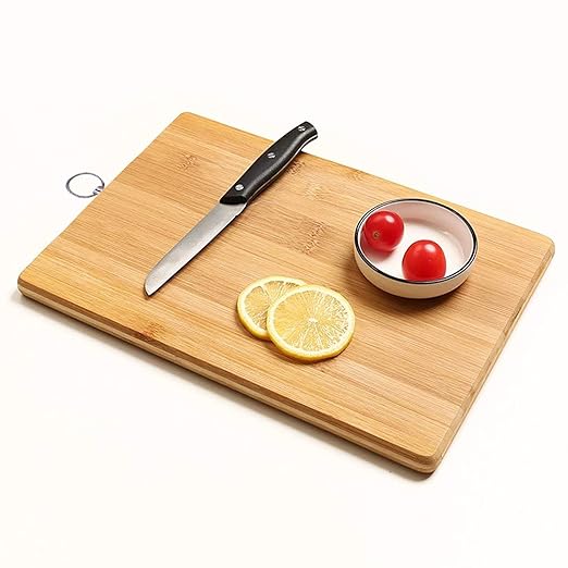 Kuber Industries Cutting Board|Wooden Slicing & Kitchen Chopping Board with Steel Hook