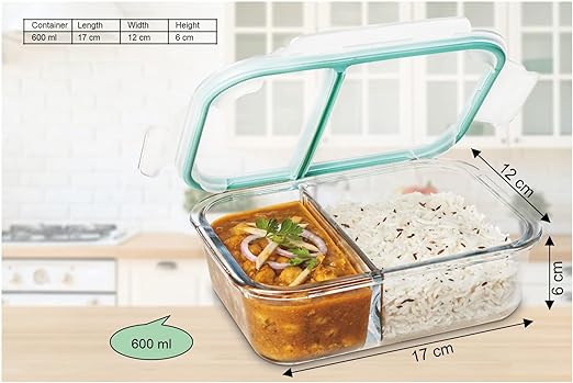 SignoraWare Slim High Microwave Safe Office Two Compartment Lunch Box Set