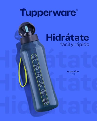 Tupperware Aquavibe 1.2L| Aquamarine With Free Straw And Strap