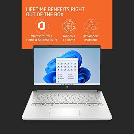 HP 14s, AMD Ryzen 5-5500U 14 inches Micro-Edge Display Laptop (8GB RAM/512GB SSD/Windows 11/Alexa/Backlit Keyboard/MS)
