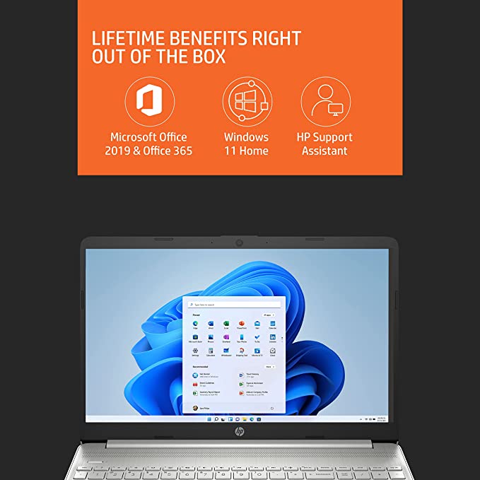 HP 15s- Ryzen 5-5500U 8GB RAM/512GB SSD 156 inch - Micro-Edge Anti-Glare FHD Laptop, Natural Silver