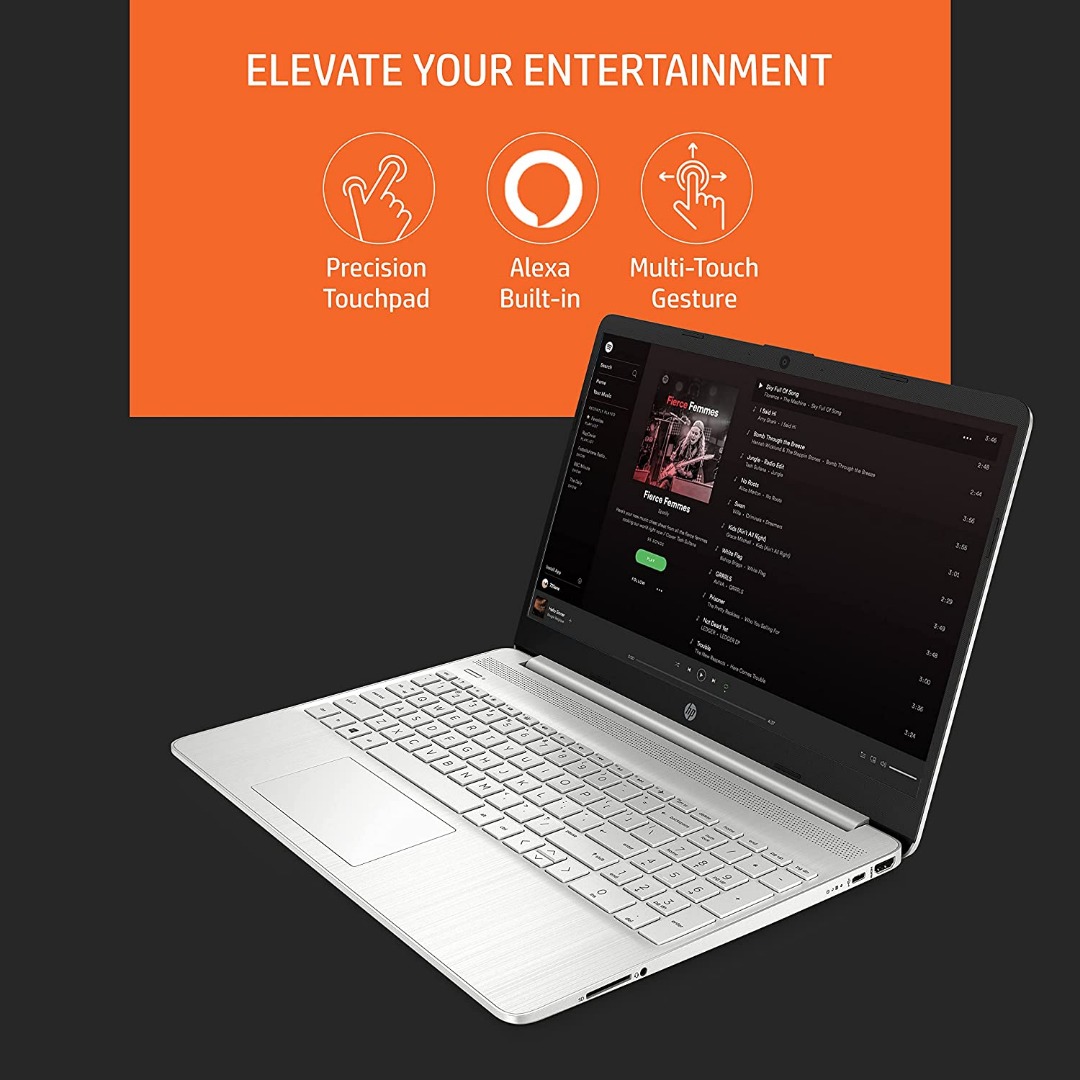 HP 15s-Ryzen 3 5300U 8GB SDRAM/256GB SSD 156inch(396cm) FHD, Micro-Edge, Anti-Glare Laptop/AMD Radeon Graphics/Dual Speakers/Windows 11 Home/Alexa/MS Office/Fast Charge/Silver/169Kg, 15S-Ey2000AU