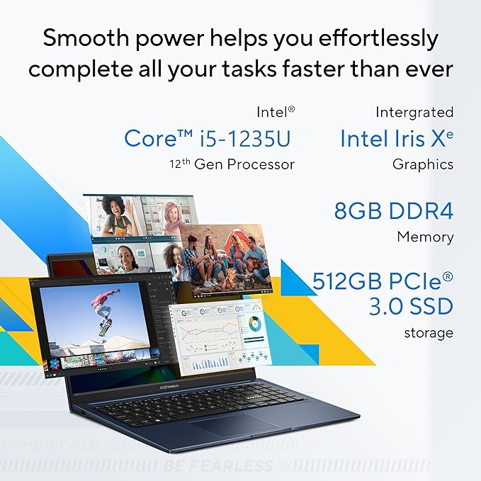 ASUS Vivobook 15 Intel Core i5-1235U 12th Gen Laptop (8GB RAM/512GB SSD/Windows 11 Home/Office 2021/Backlit Keyboard)