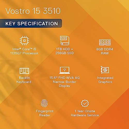 Dell 15 Laptop, Intel Core i5-1135G7 Processor/ 8GB/ 1TB+256GB SSD/156"(395cm) FHD Display/Mobile Connect/Windows 11 + MSO21/15 Month McAfee/Spill-Resistant Keyboard, Black