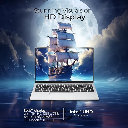 Acer Aspire 3 Laptop Intel Core Celeron N4500 Processor Laptop (8 GB LPDDR4X SDRAM/256 GB SSD/Win11 Home/38 Whr/HD Webcam)