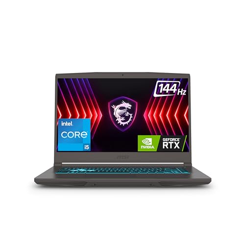MSI Thin 15, Intel Core i5-12450H, 40CM FHD 144Hz Gaming Laptop(16GB/512GB NVMe SSD/Windows 11 Home/NVIDIA GeForce RTX 3050,GDDR6 4GB /1.86Kg),