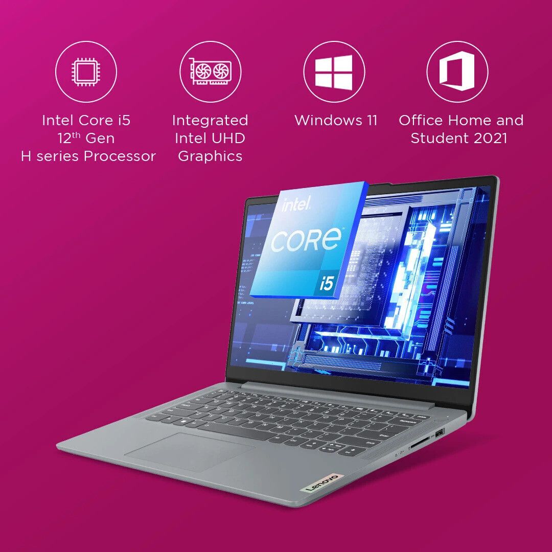 Lenovo IdeaPad Slim 3 Intel Core i5 12th Gen 12450H - (8 GB/512 GB SSD/Windows 11 Home) 14IAH8 Thin and Light Laptop