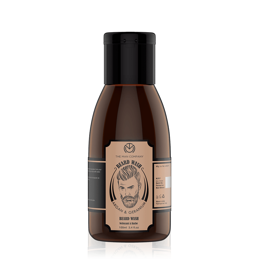 The Man Company Argan & Geranium Beard Wash | Cleanses Beard for Men
