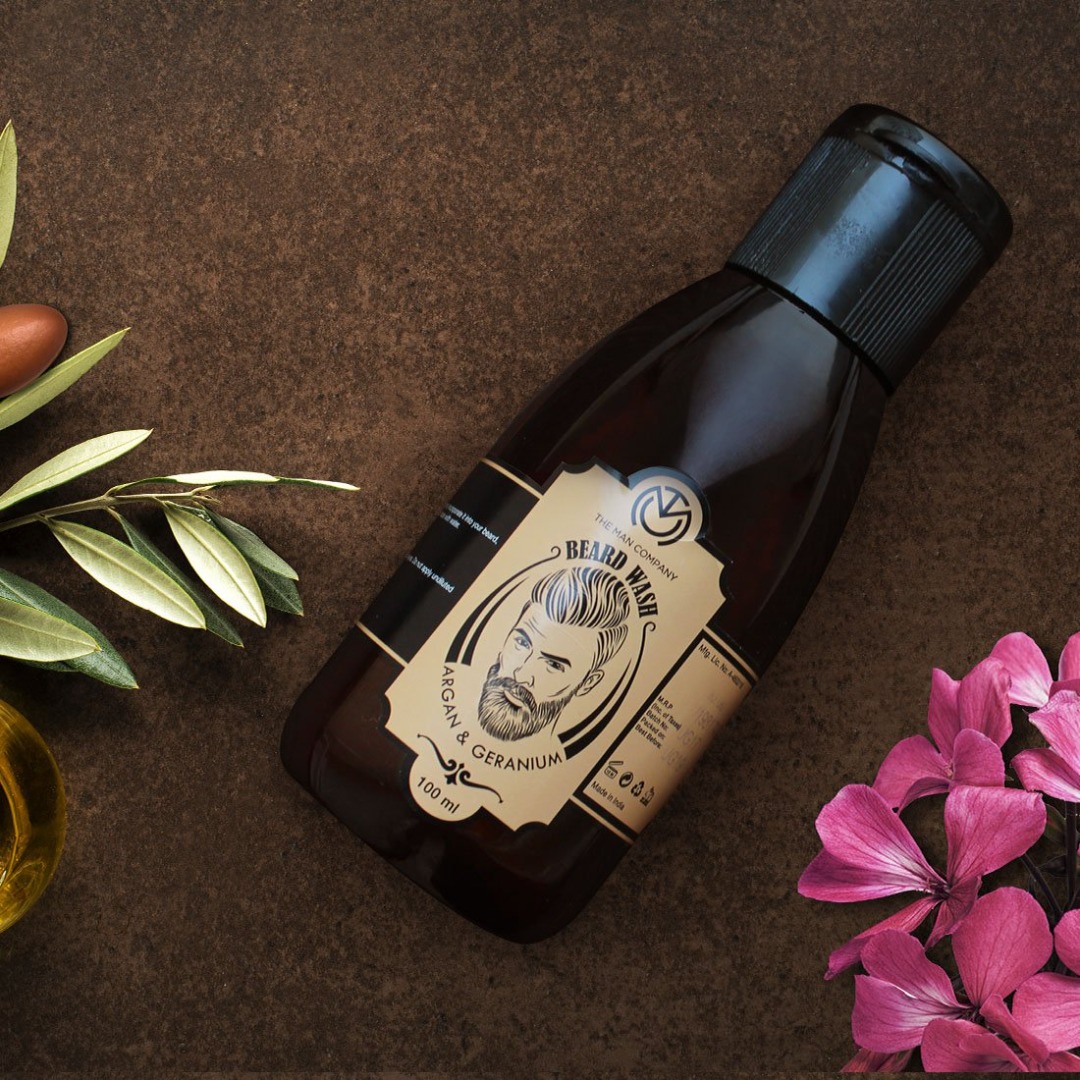 The Man Company Argan & Geranium Beard Wash | Cleanses Beard for Men
