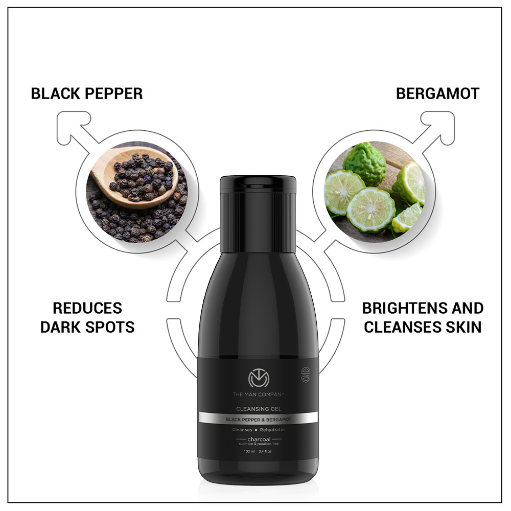 The Man Company Black-Pepper & Bergamot Charcoal Cleansing Gel