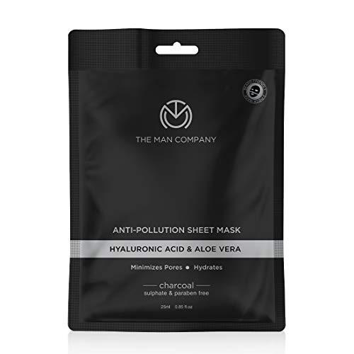 The Man Company Fresh Face Forward - Charcoal Sheet Mask + Moisturising Cream + Charcoal Face Wash + Charcoal Face Scrub