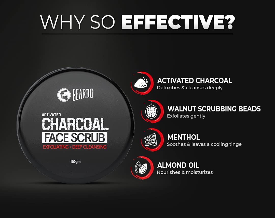 Beardo Activated Charcoal Exfoliating Face Scrub