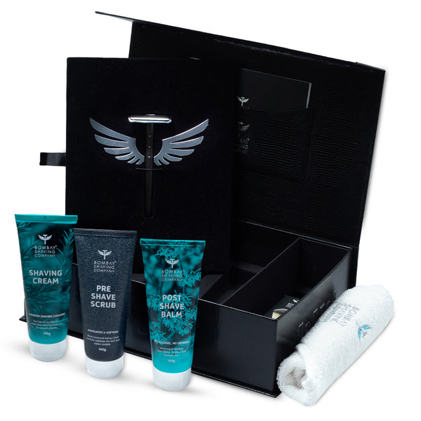 Bombay Shaving Company 6-In-1 Premium Shaving Kit For Men with Black Razor