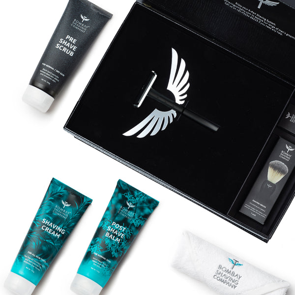 Bombay Shaving Company 6-In-1 Premium Shaving Kit For Men with Black Razor