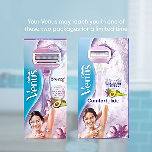 Gillette Venus Comfortglide Hair Removal Razor for Women with Avocado Oils and Body Butter, Freesia Scent, 1 Pc