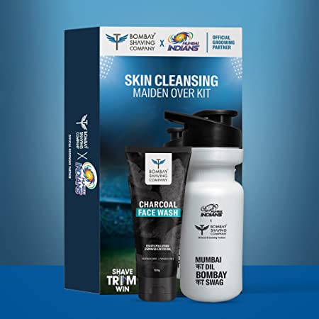 Bombay Shaving Co Charcoal Face Wash (100g) with Sipper Water Bottle