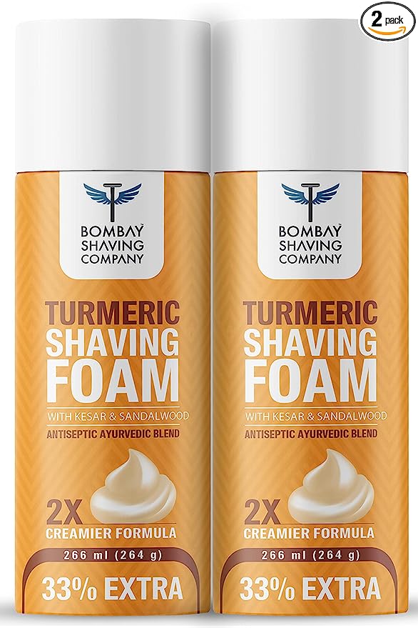 Bombay Shaving Company Turmeric Shaving Foam, 266ml, Pack of 2