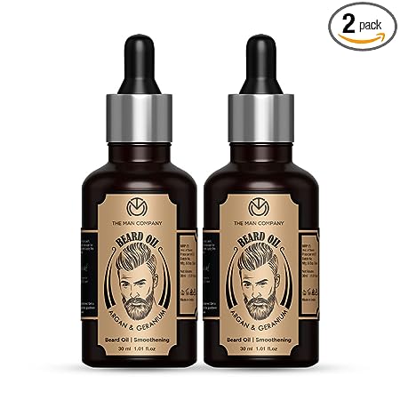 The Man Company Beard Oil, Argan & Geranium, Pack of 2