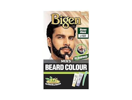 Bigen Mens Beard Colour Brownis Black 102
