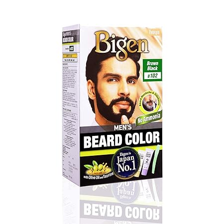 Bigen Mens Beard Colour Brownis Black 102