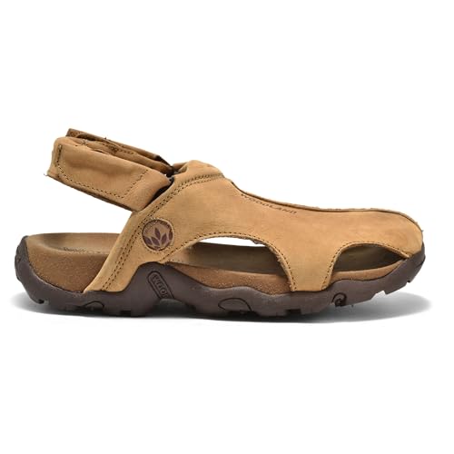Woodland Mens Leather Sandal, Camel