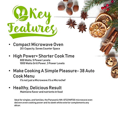 Panasonic 20L Grill Microwave Oven(NN-GT221WFDG)