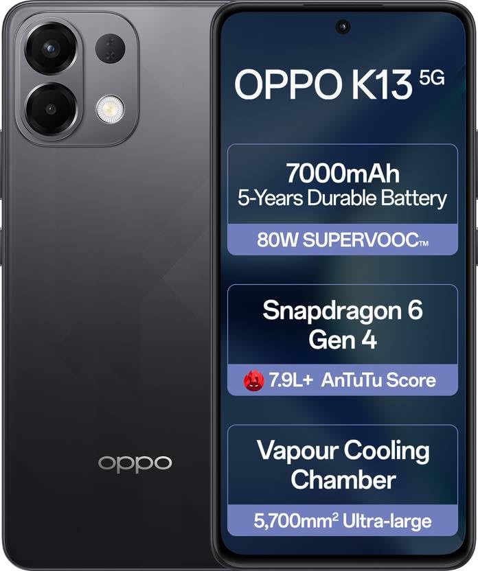 OPPO K13 5G | 50MP AI Camera | AMOLED 120Hz Display | 5000mAh Battery | Dimensity 6300