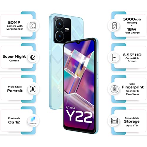 Vivo Y22 4G | 50MP Camera | HD+ Display | 5000mAh Battery | Helio G85 Processor