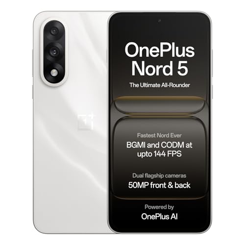 OnePlus Nord 5 5G | 50MP Dual Camera | AMOLED 144Hz Display | 6800mAh Battery | Snapdragon 8s Gen 3