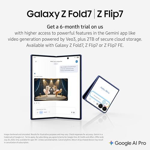 Samsung Galaxy Z Fold7 5G | 50MP Dual Camera | Foldable Dynamic AMOLED 165Hz Display | 4000mAh Battery | Snapdragon 8 Elite