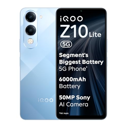 iQOO Z10 Lite 5G | 50MP Camera | 90Hz Display | 6000mAh Battery | Dimensity 6300
