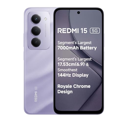 Redmi 15 5G | 50MP Camera | 144Hz FHD+ Display | 7000mAh Battery | Snapdragon 6s Gen 3 Processor