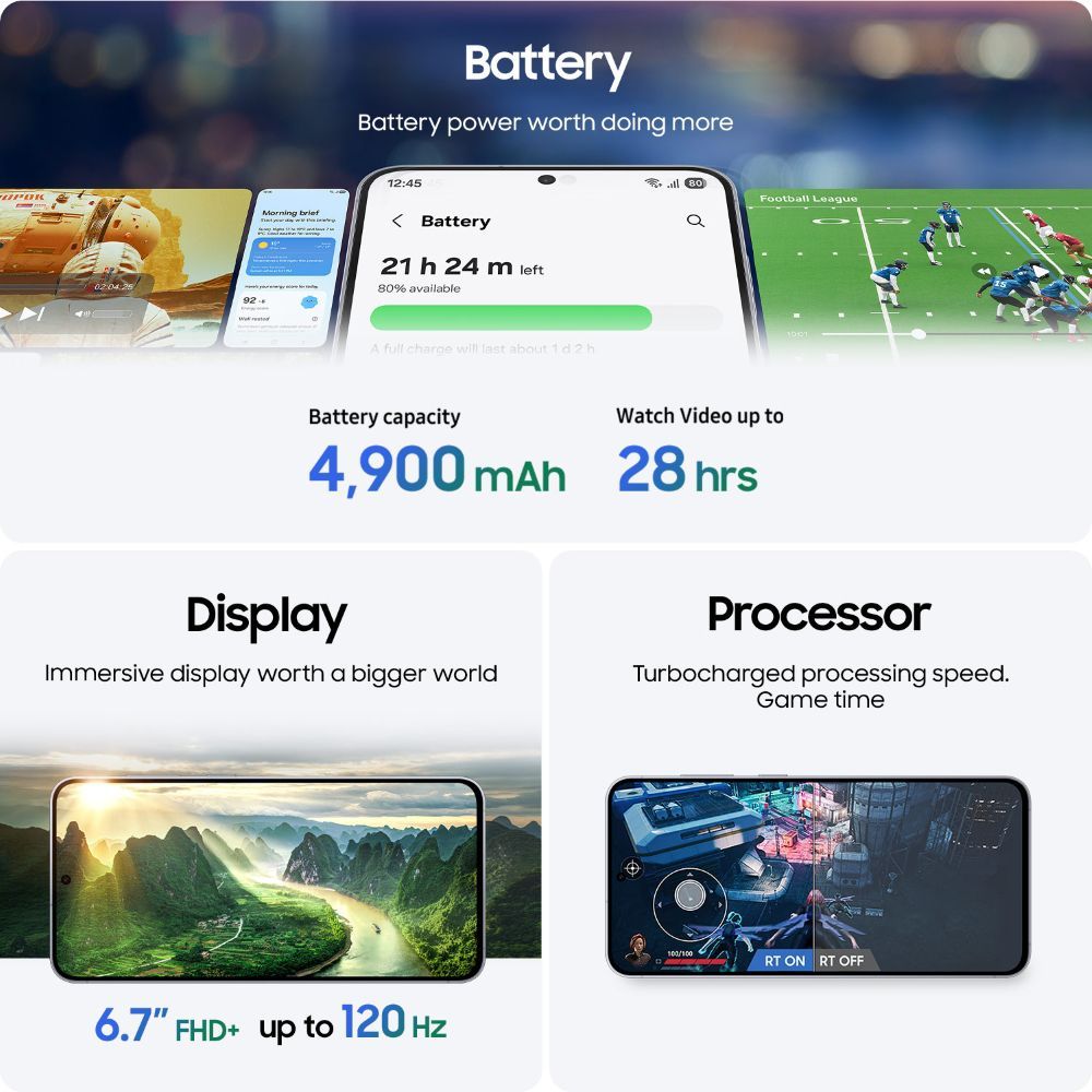 Samsung Galaxy S25 FE 5G | 50MP Triple Camera | Dynamic AMOLED 120Hz Display | 4900mAh Battery | Snapdragon 8 Elite