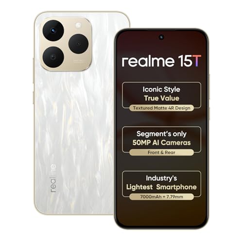 Realme 15T 5G | 50MP OIS Camera | AMOLED 120Hz Display | 5000mAh Battery | Dimensity 7300 Energy