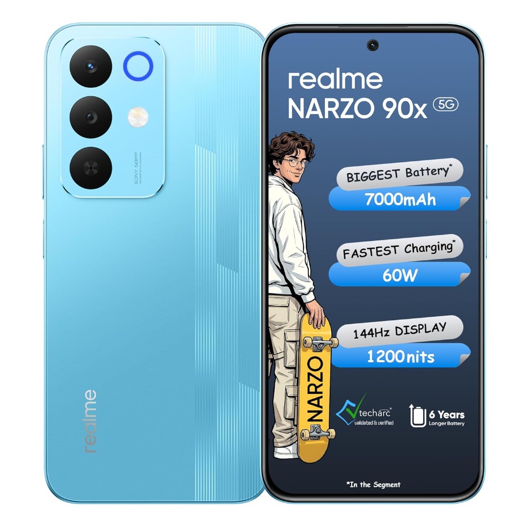 Realme Narzo 90x 5G | 50MP Camera | 120Hz Display | 7000mAh Battery | Dimensity 6300