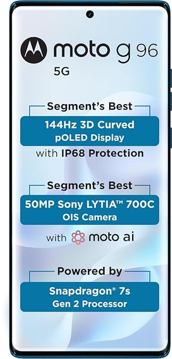 Motorola G96 5G Mobile Phone | Premium Curved AMOLED Display | Fast 5G Performance