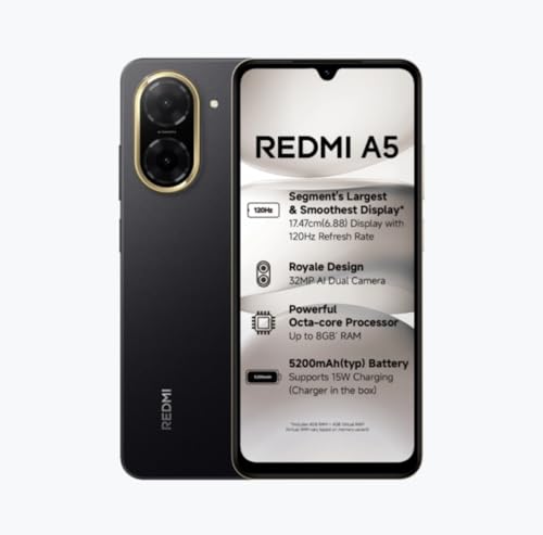 Redmi A5 | 13MP Camera | 90Hz Display | 5160mAh Battery | Helio G81 Ultra