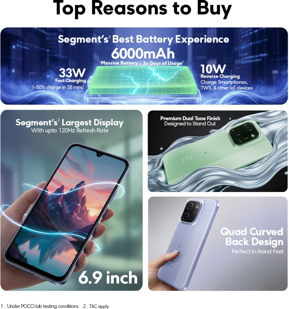 POCO C85 5G | 50MP Camera | 90Hz Display | 5160mAh Battery | Snapdragon 4 Gen 2