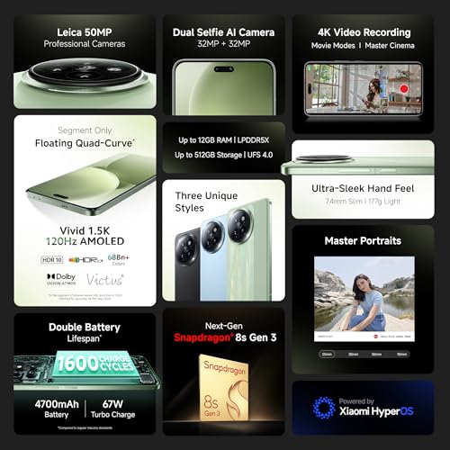 Xiaomi 14 CIVI 5G | 50MP Leica Camera | AMOLED 120Hz Display | 4700mAh Battery | Snapdragon 8s Gen 3