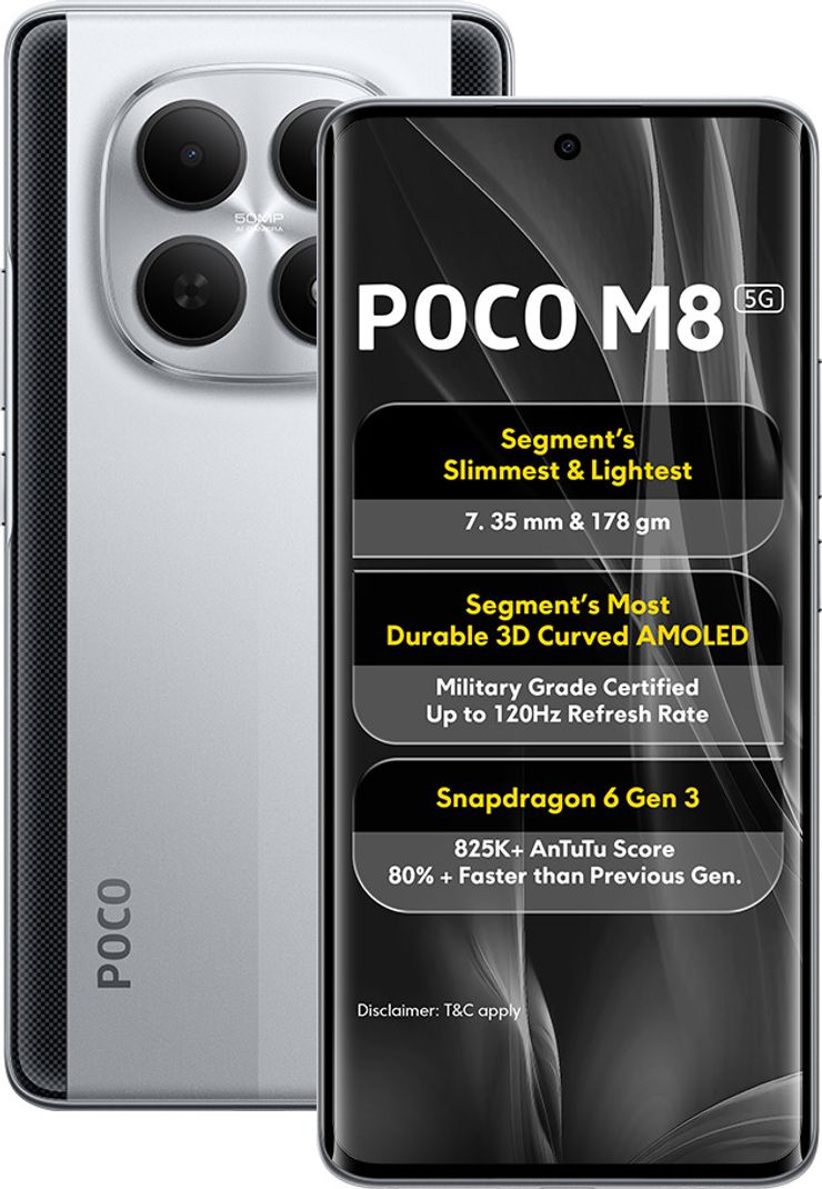 POCO M8 5G | 50MP Camera | AMOLED 120Hz Display | 5110mAh Battery | Dimensity 7025