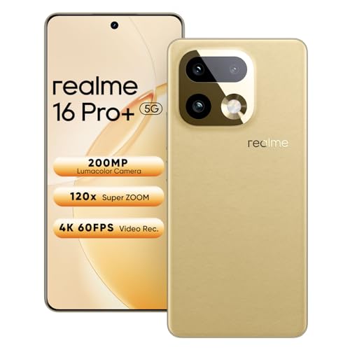 Realme 16 Pro+ 5G | 50MP Periscope Camera | AMOLED 120Hz Display | 5000mAh Battery | Snapdragon 7s Gen 3
