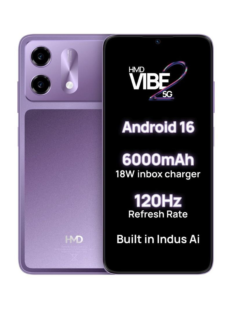 HMD Vibe2 5G | Unisoc Octa Core 2.3GHz | 6.7" HD+ 120Hz | 50MP AI Dual Camera, 8MP Selfie | 6000mAh