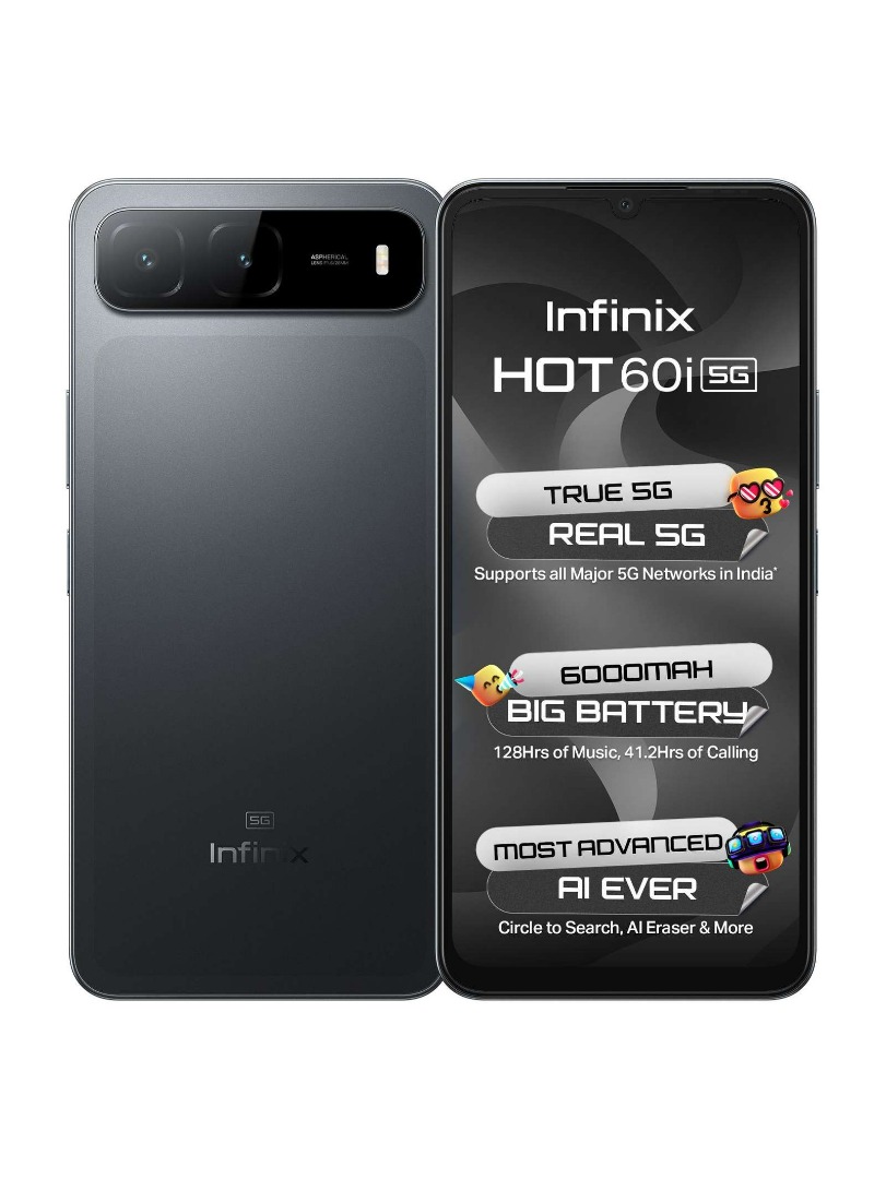 Infinix HOT 60i 5G | Dimensity 6400 | 6.75" HD+ 120Hz | 50MP Camera, 5MP Selfie | 6000mAh, 18W