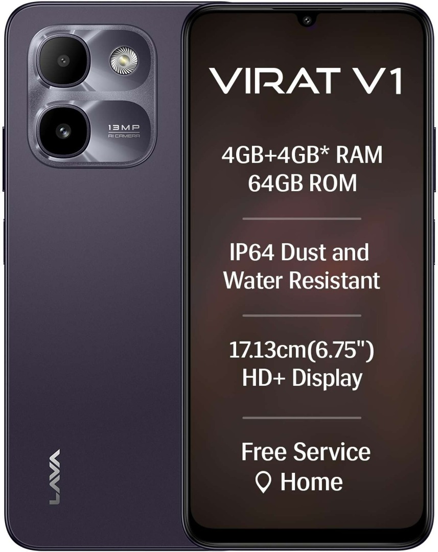 LAVA Virat V1 5G | Unisoc T8200 Octa Core | 6.75" HD+ 120Hz | 13MP AI Dual Camera, 5MP Selfie | 6000mAh