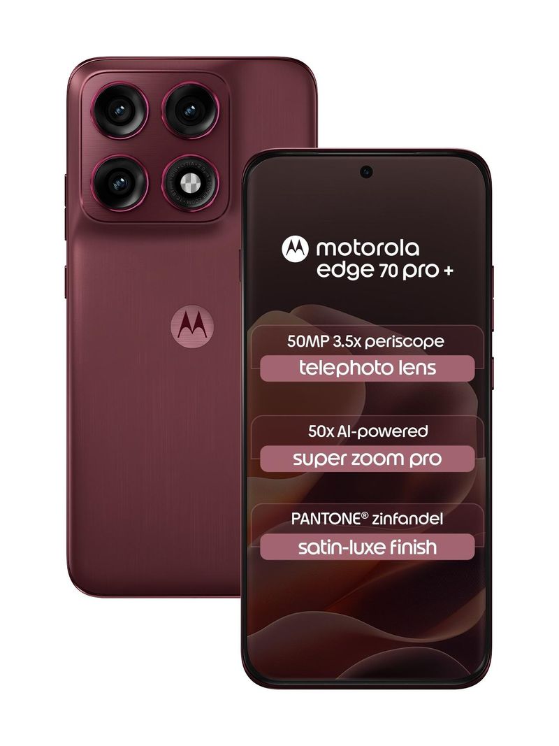 Motorola Edge 70 Pro+ 5G | Dimensity 8500 Extreme | 6.8" Super AMOLED | 50MP + 50MP + 50MP Triple Camera, 50MP Selfie | 6500mAh, 90W TurboPower