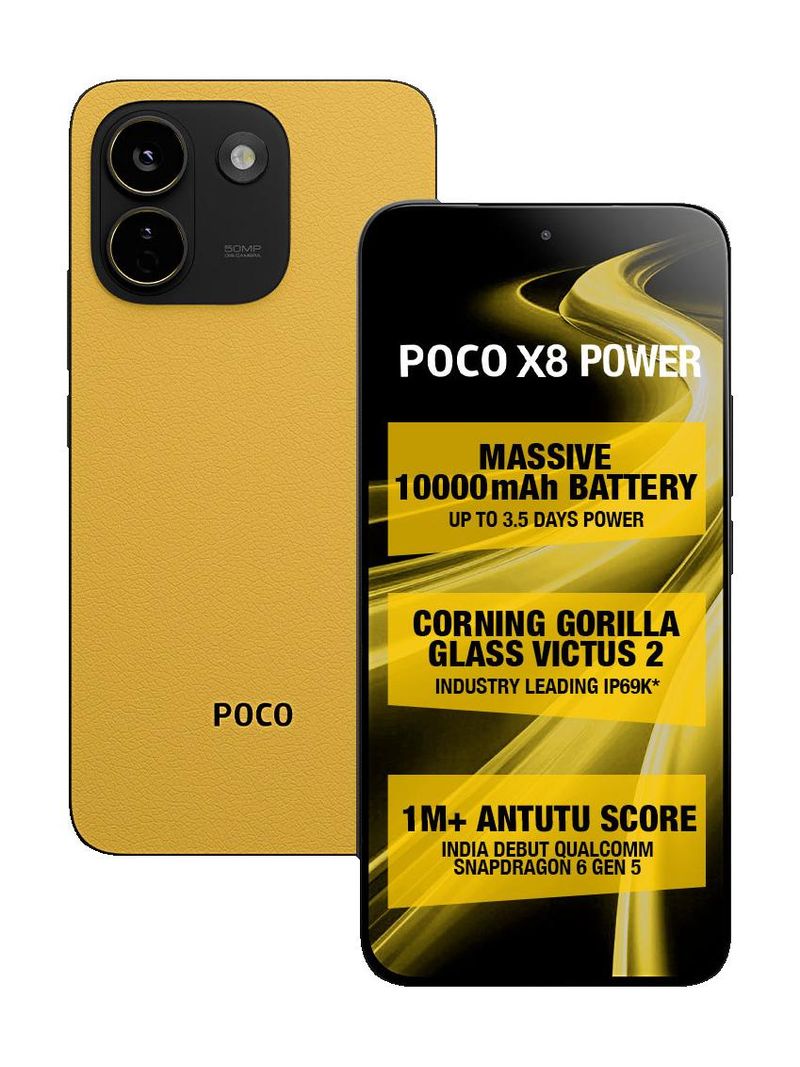 POCO X8 Power 5G | Snapdragon 6 Gen 5 | 6.83" 1.5K AMOLED | 50MP + 8MP Camera, 32MP Selfie | 10000mAh