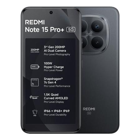 REDMI Note 15 Pro+ 5G | Snapdragon 7s Gen 4 | 6.83" 1.5K Quad Curved AMOLED | 200MP Camera, 32MP Selfie | 6500mAh, 100W HyperCharge