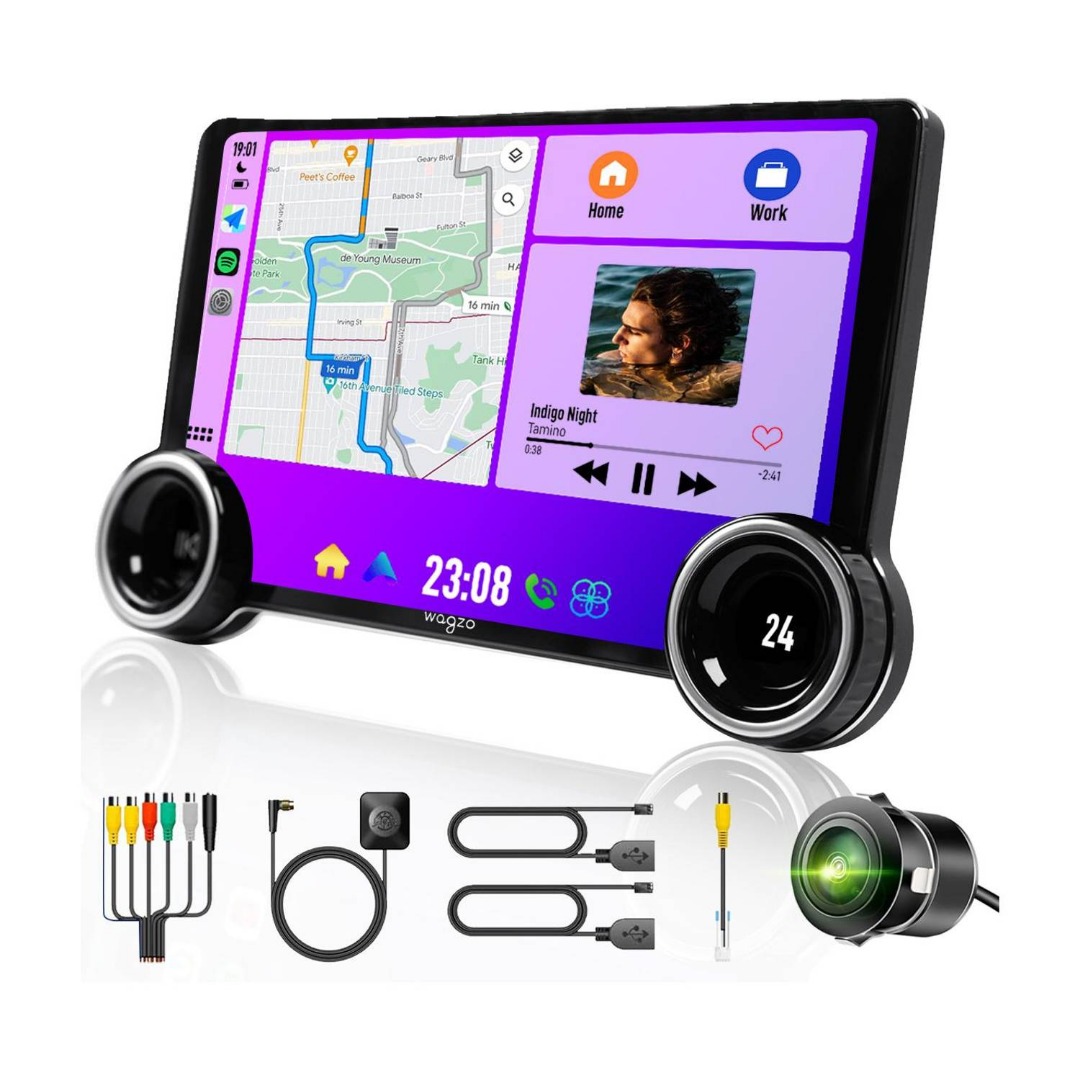 Wagzo 2K Diamond Car Android 10.1 In,4Gb+64Gb,4Th Gen,Qled,4 Core, Ahd Camera|Wap-15 Car Stereo (Double Din)