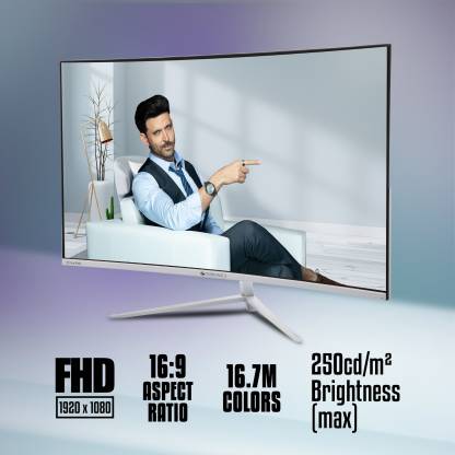 Zebronics Ac32Fhd Led Curved 75Hz (81.28 Cm) 1920X1080 Pixels Fhd Resolution Monitor With Hdmi + Vga Dual Input | Built-In Speaker | Black