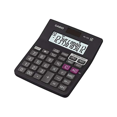 Casio MJ-12D 150 Steps Check and Correct Desktop Calculator, Black